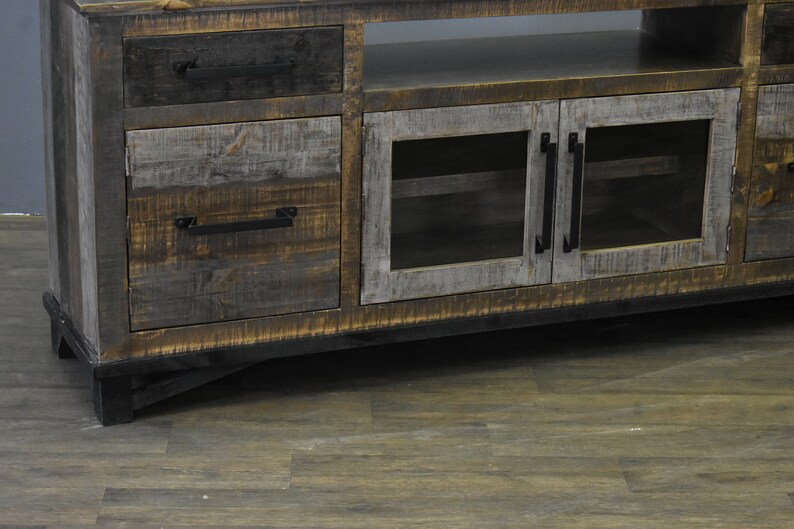 Farmhouse Rustic Solid wood 75 inch TV stand Media Consoe with Etsy