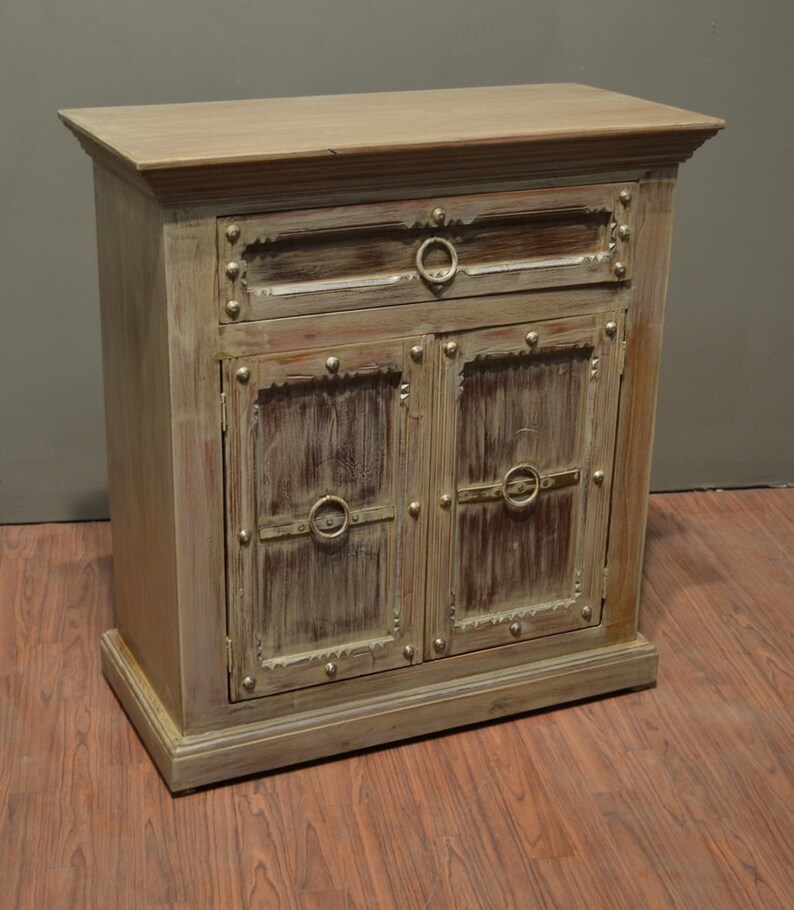 Rustic Solid Wood 2 door 1 drawer Console / Curio Etsy