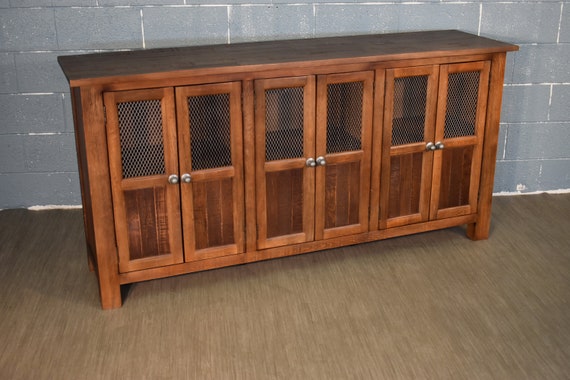 Rustic Farmhouse Style Solid Wood 6 Door Sideboard Media Rustic Farmhouse Style Solid Wood 6, Rustic Console Cabinet