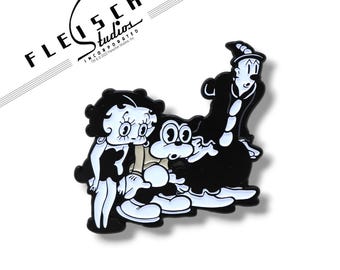 Betty Boop, Bimbo & Koko the Clown Enamel Pin