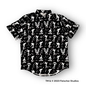 Koko The Clown Ghost Black Button Up Shirt