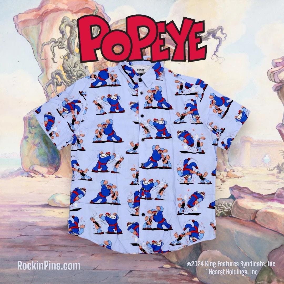 Popeye The Sailor Man - Popeye Vs Sindbad Button Up Shirt