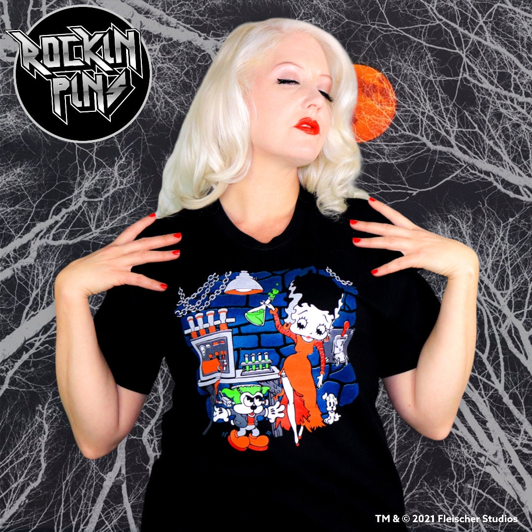 Betty Boop Bride of Frankenstein Halloween T Shirt