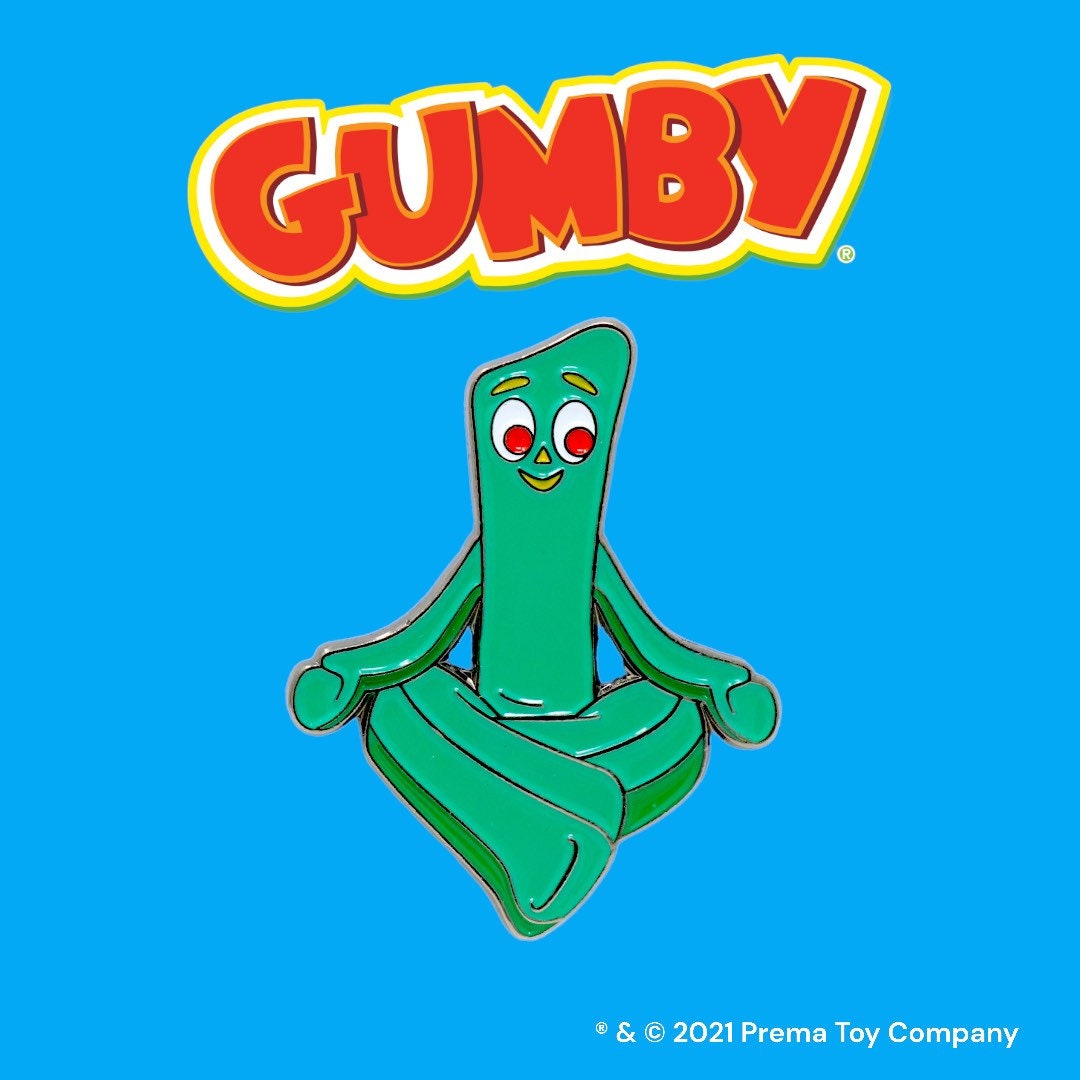Gumby Gumby Yoga Enamel Pin Etsy