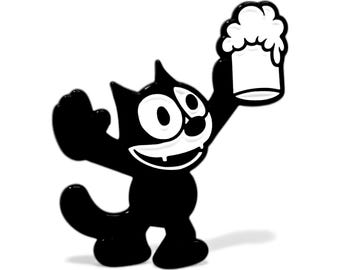 Felix the Cat - Drinking Enamel Pin