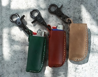 leather lighter case,  handmade BIC LIGHTER sleeve