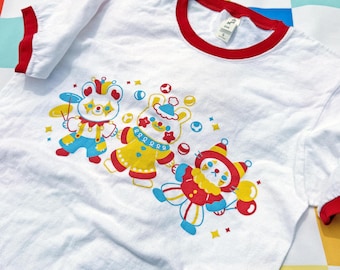 Clownin' Around Shirt | 100% Cotton Ringer Tshirt | Screen Printed Design