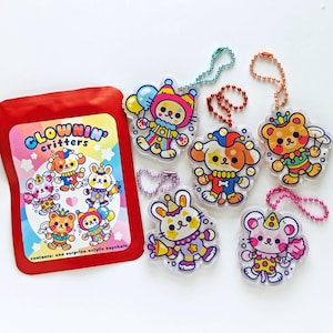 Bolsita sorpresa de Clownin' Critters / Llavero acrílico sorpresa / Charm para bolsa Gacha