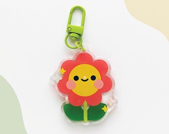 Happy Flower Acrylic Charm