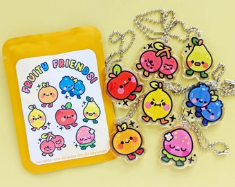 Fruity Friends Blind Bag | Surprise Mystery Acrylic Keychain | Gacha Bag Charm