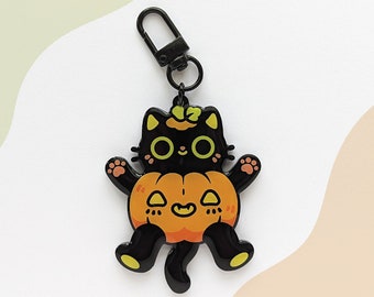 Pumpkin Kitty Acrylic Charm