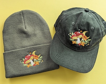 Lunar Mushroom Embroidered Hat