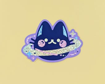 Caturn Holographic Sticker