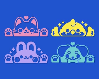 Animal Peeker Vinyl Decal | Waterproof UV Resistant Car Sticker