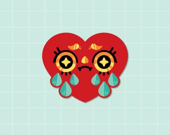 Crying Heart Sticker