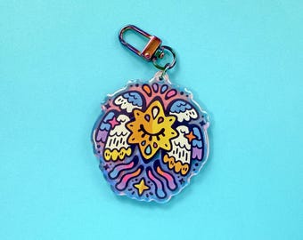 Heavenly Being Biblically Accurate Angel Keychain | Rainbow Holographic Acrylic Charm