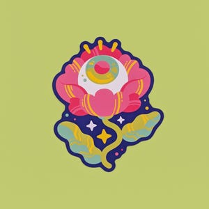 Eyeball Blossom Sticker
