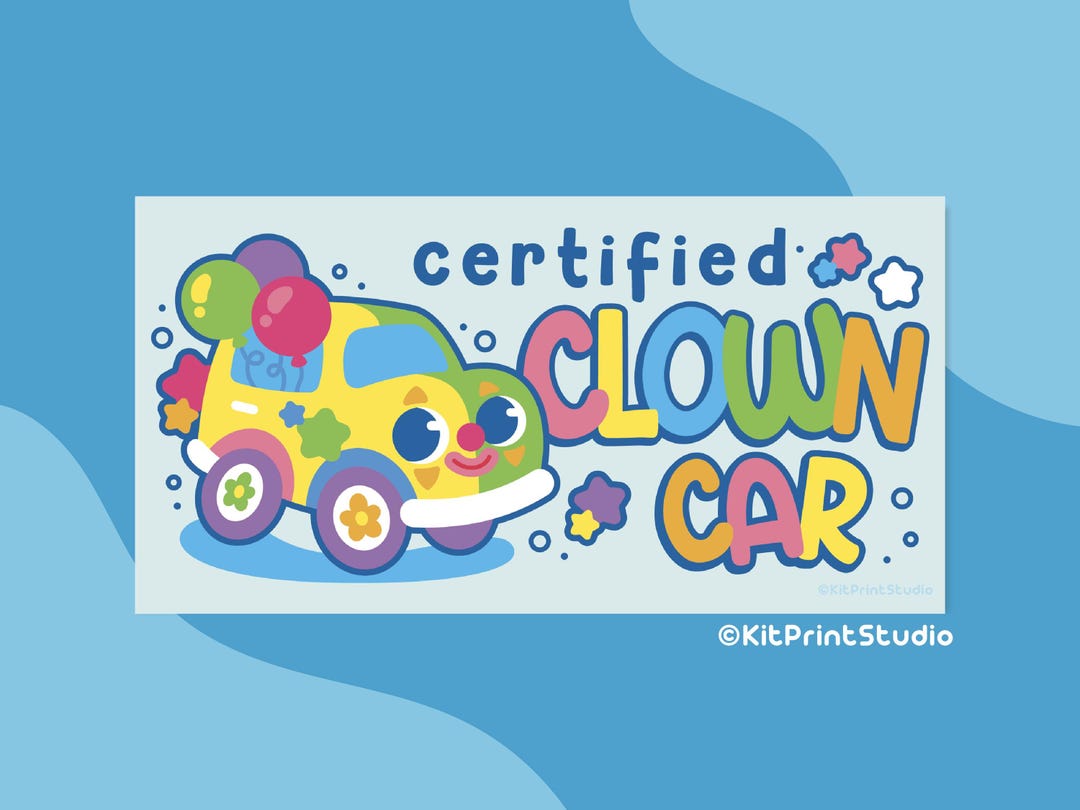 Certified Clown Car Bumper Sticker | Waterproof UV Resistant Car Decal ...