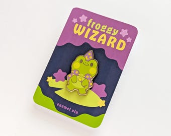 Froggy Wizard Pin | Gold Plated Metal Hard Enamel