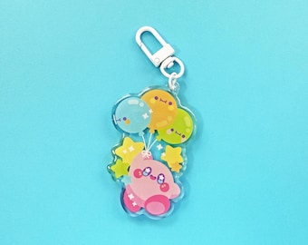 Poyo Poyo Kirby Keychain | Double Sided Acrylic Charm