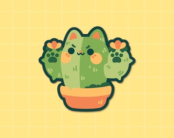 Cat Cactus Sticker