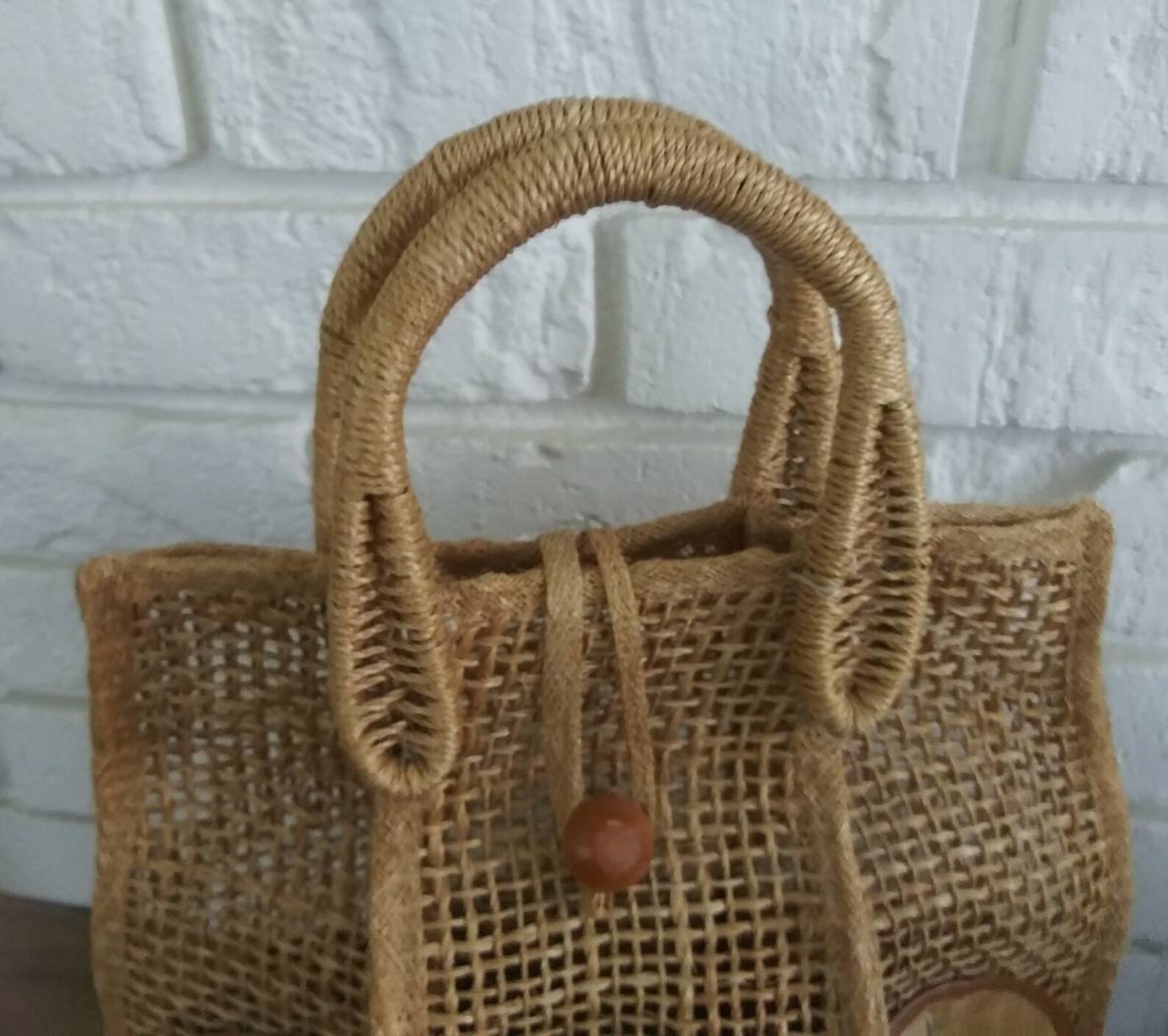 Vintage Woven Straw Tote Flowers Retro Straw Handbag Pink Blue Etsy