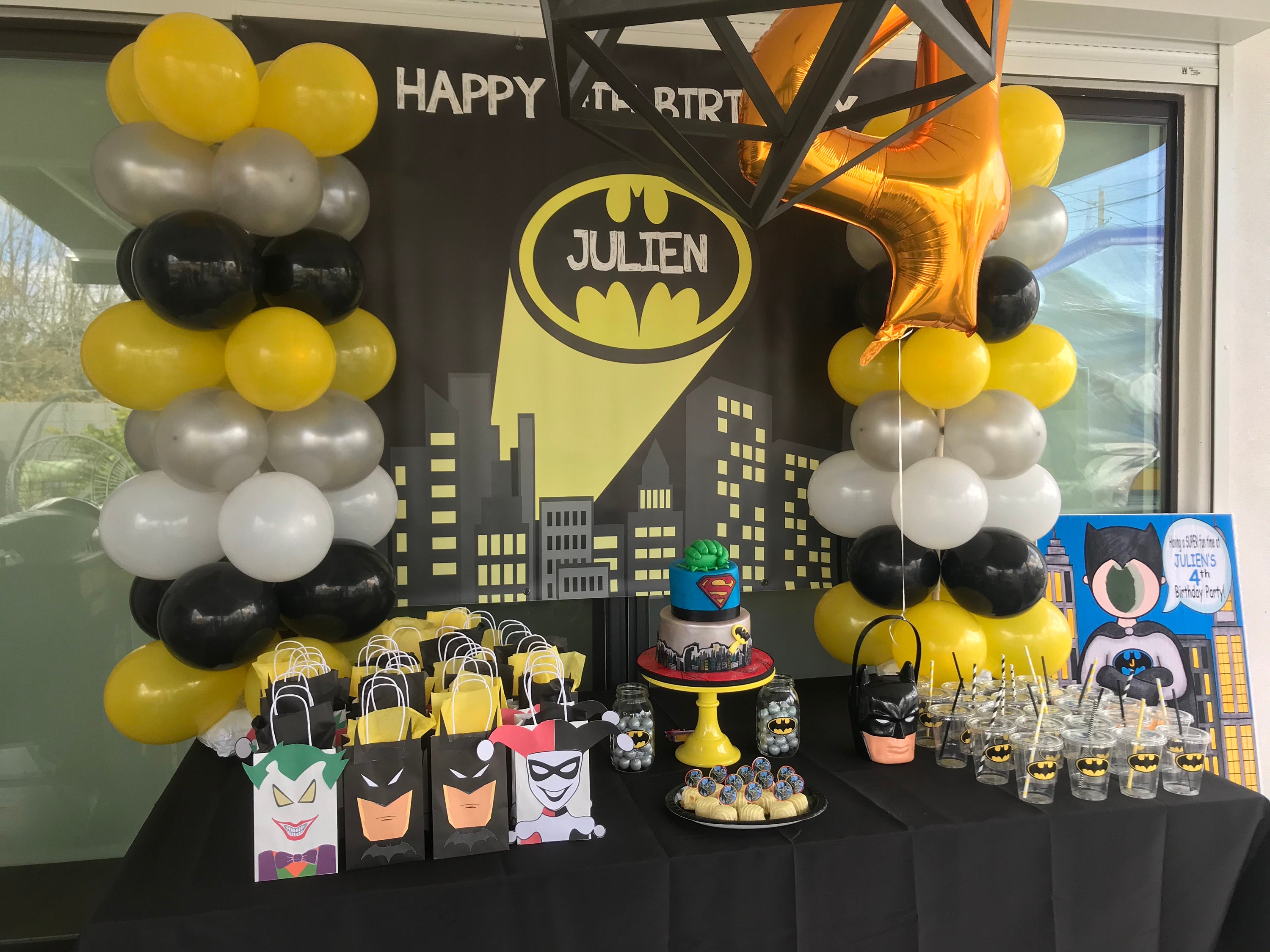 Batman Birthday Party Batman Backdrop Batman Background Etsy