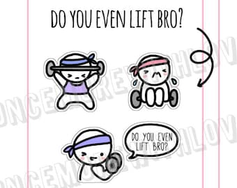Munchkins - Do You Even Lift Bro? Weightlifting Workout Planner Stickers (M288)