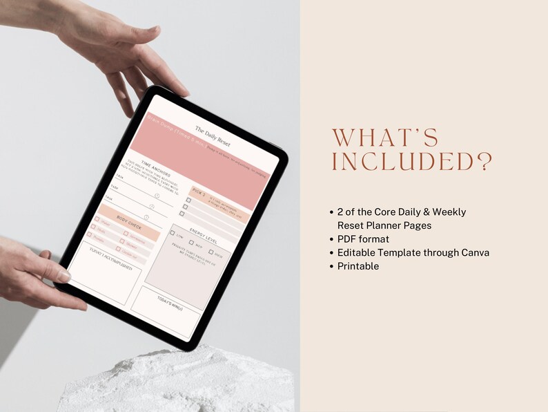 ADHD Daily Reset Planner Printable PDF | Executive Dysfunction ...