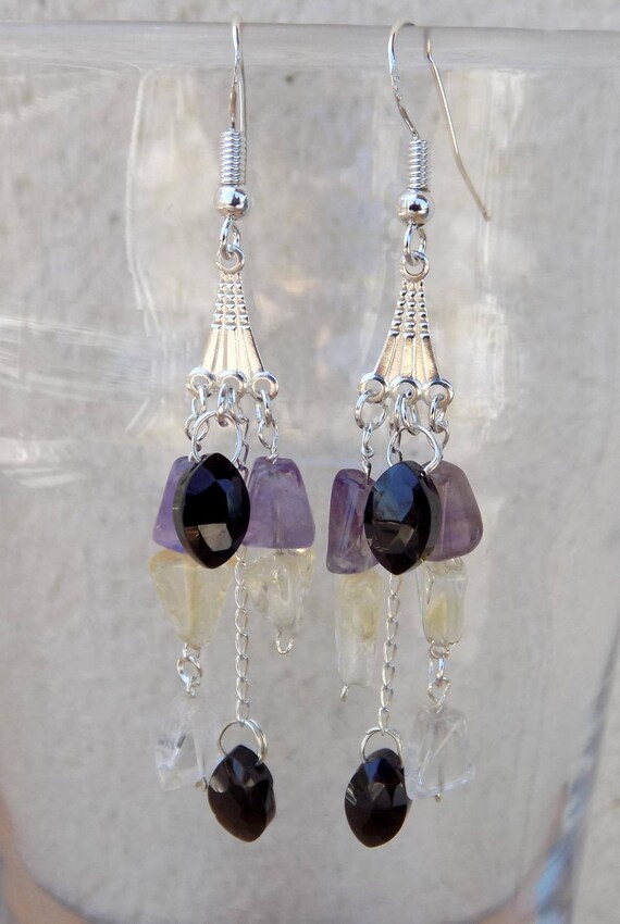 BOUCLES D/'OREILLES EN JADE MAUVE ET MONTURE EN ARGENT 925