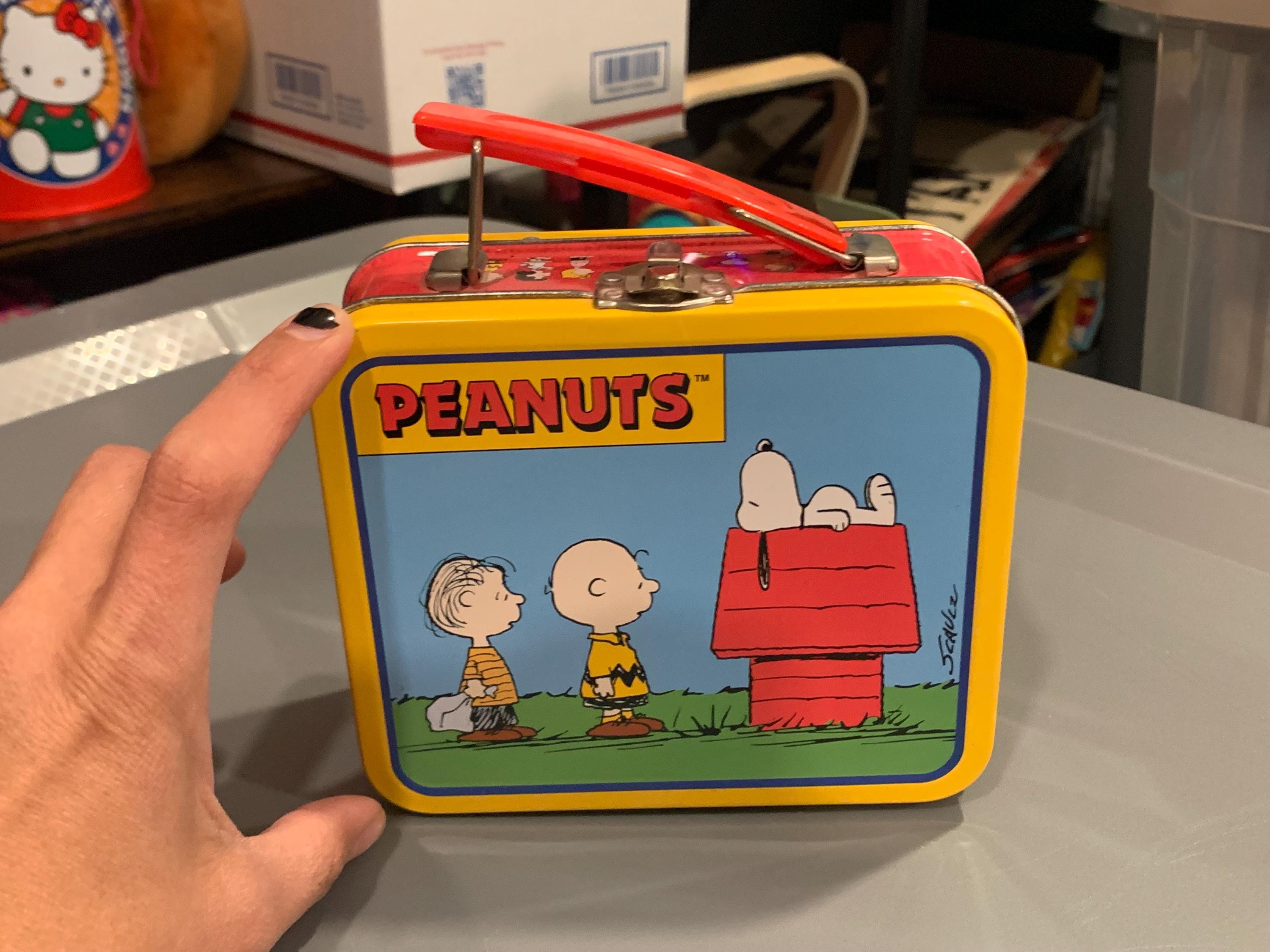 Small Snoopy Lunch Box, Lunch Box, the Peanuts Lunch Box, Tin Box, Nice ...