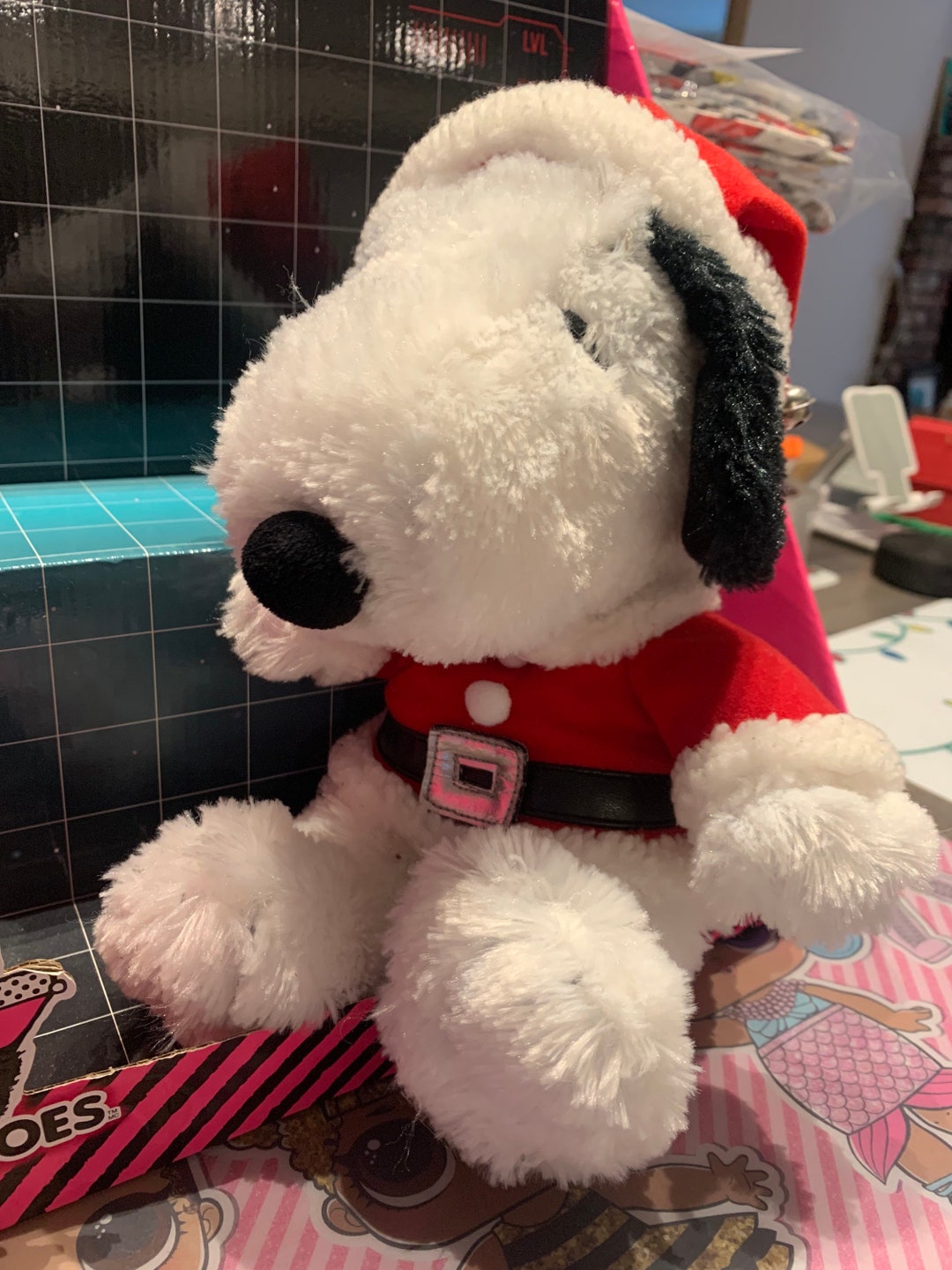 Peanuts Toys, Plush, Snoopy Plush, Dog Plush. Snoopy Dressed as Santa ...