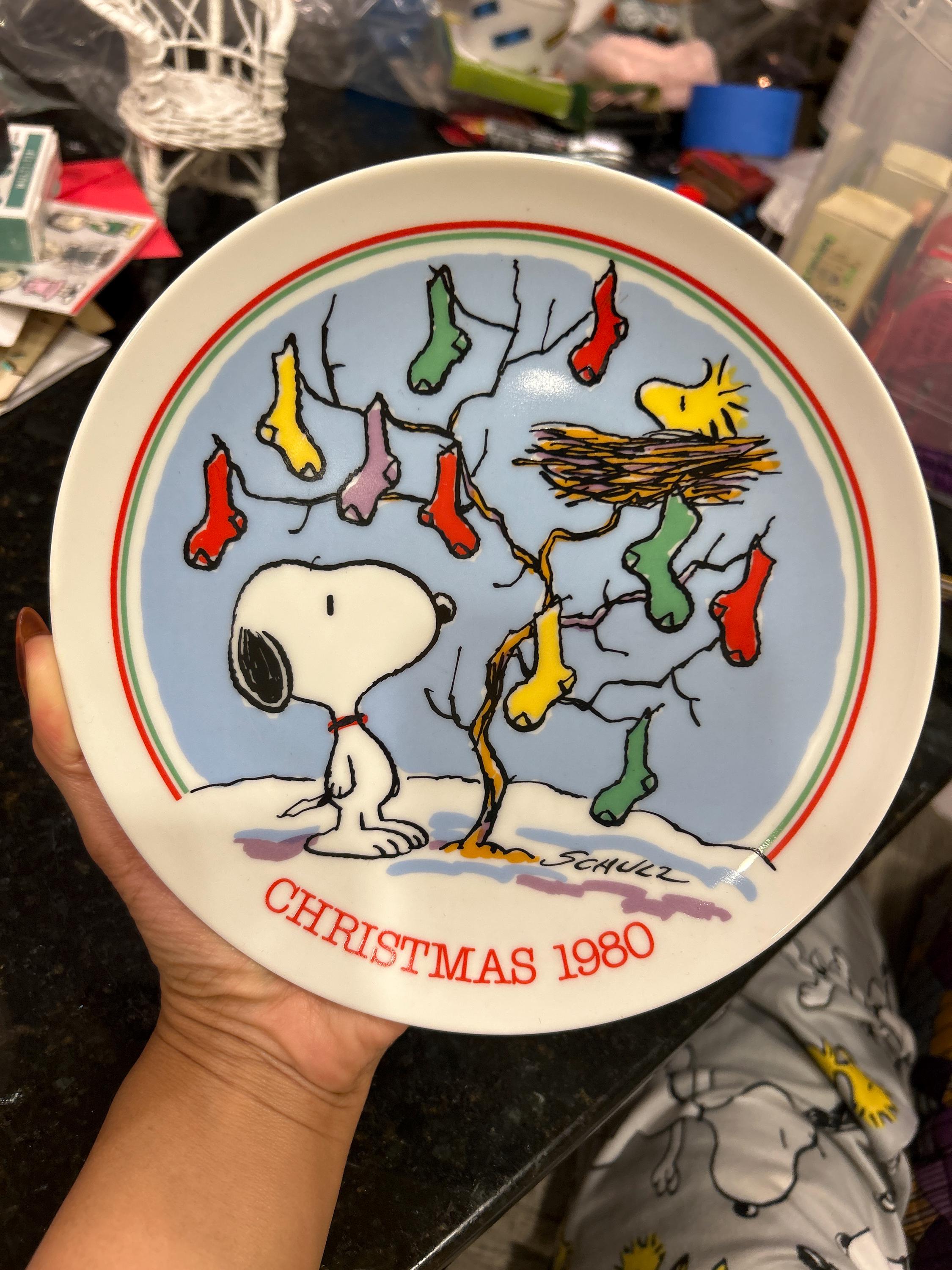 Vintage Christmas Plate Snoopy - Etsy