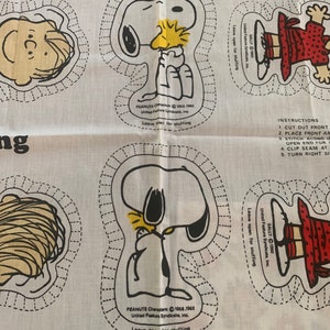 Snoopy and Charlie Brown Fabric Panel. Plush/ Pillow. Peanuts/ Snoopy ...