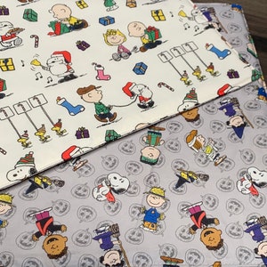 New reversible quilted handmade table runner, Christmas/ Halloween, Charlie Brown. Peanuts gang. Snoopy