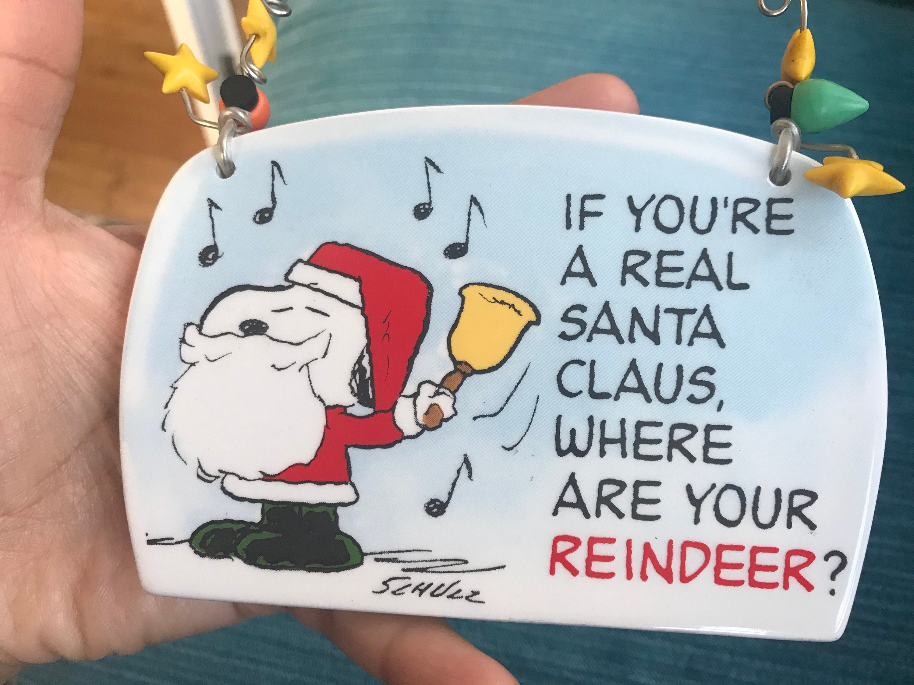 Vintage Peanuts Snoopy Ceramic Sign Christmas Decorations Etsy