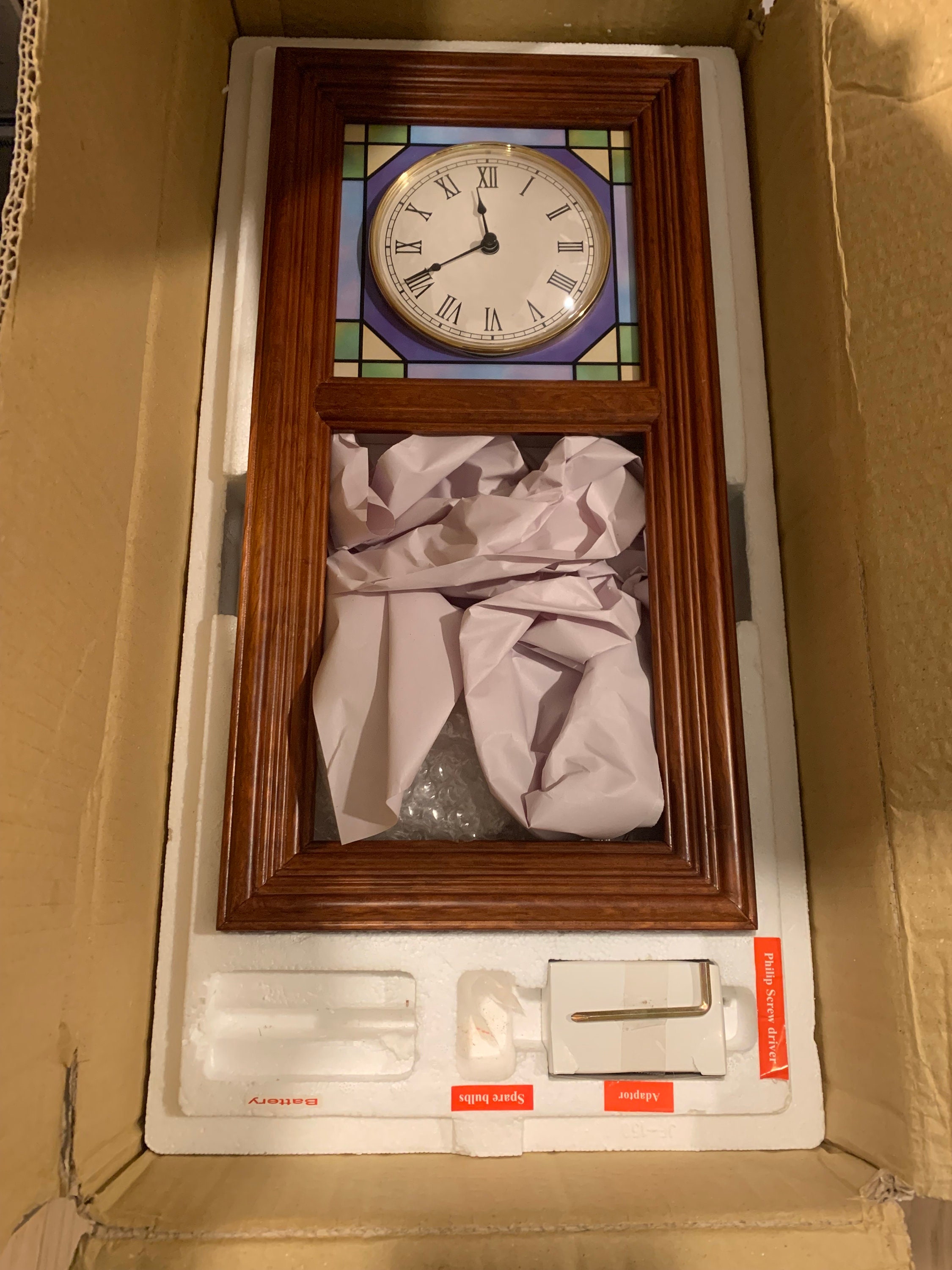 Danbury Mint Peanuts Gang Stained Glass Wall Clock/ダンバリー