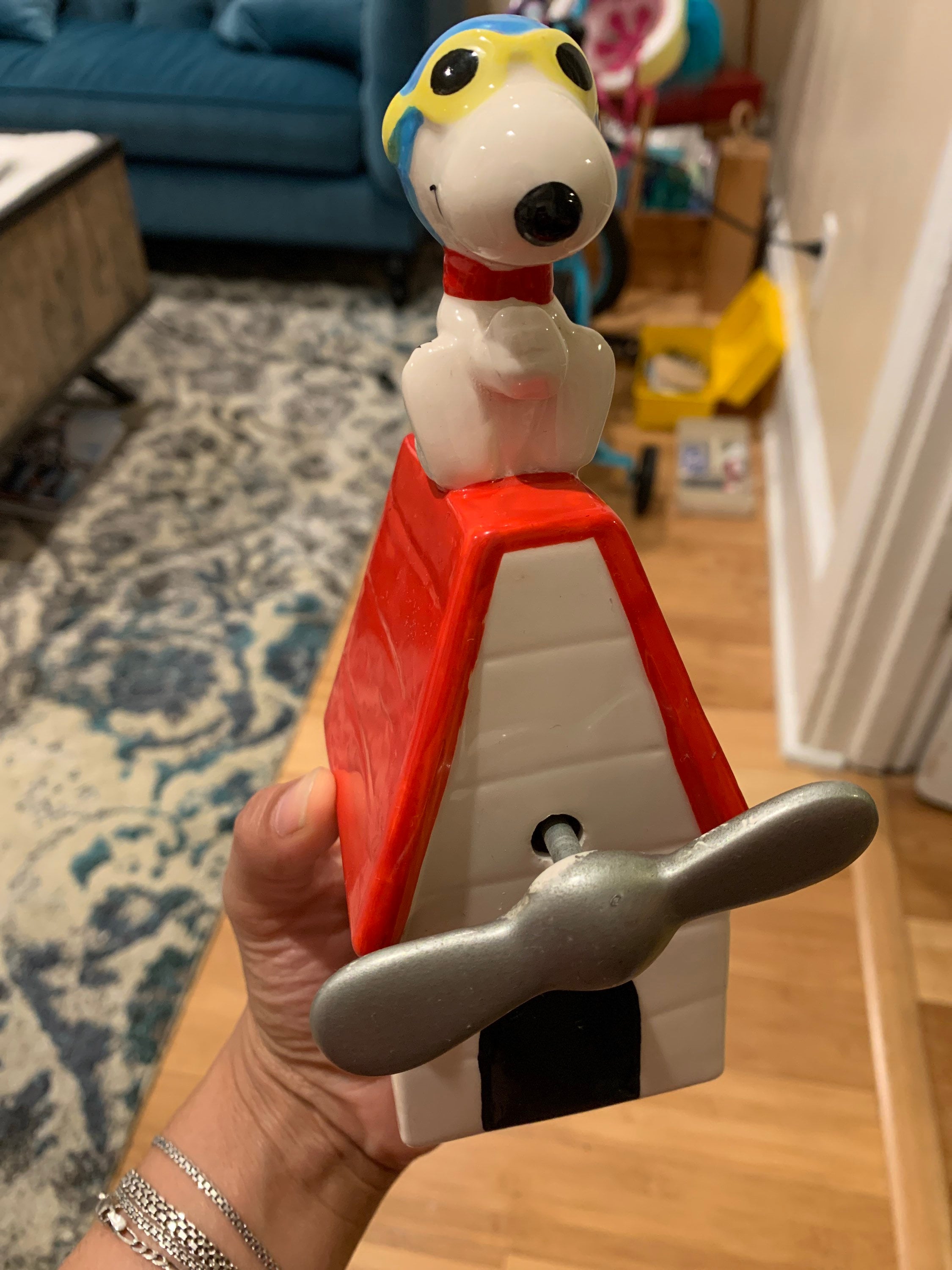 Snoopy/ Peanuts flying ace on dog house music box Willitts Etsy