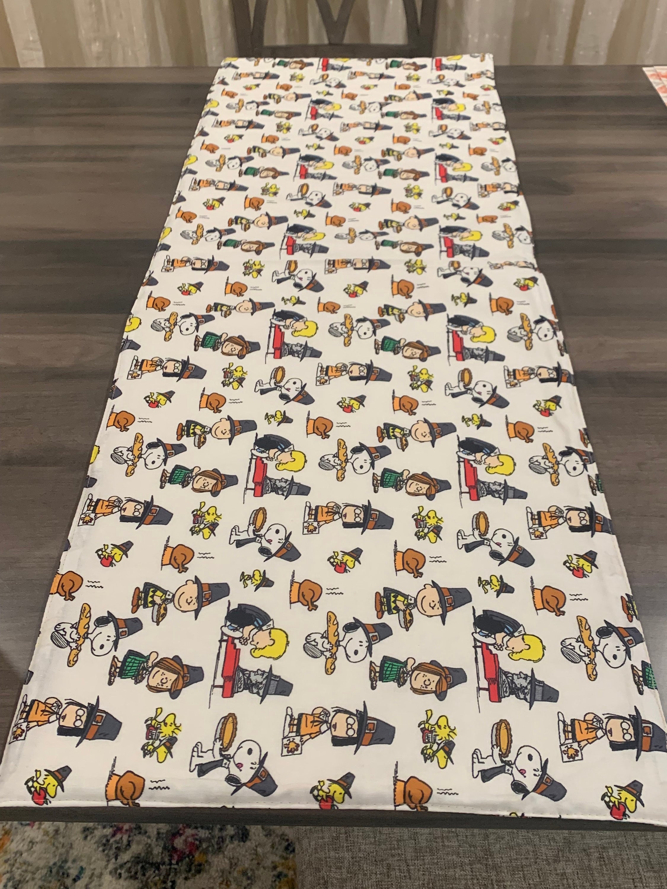 Table Setting Snoopy Handmade Reversible Snoopy Table Runner: Christmas/thanksgiving Decor ...