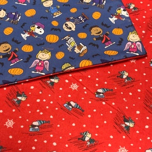 New reversible quilted handmade table runner, Christmas/ Halloween, Charlie Brown. Peanuts gang. Snoopy