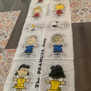 Snoopy and Charlie Brown fabric panel. Plush/ pillow. Peanuts/ Snoopy fabric panel. New never used. DIY pillow. New old stock Lucy and Sally