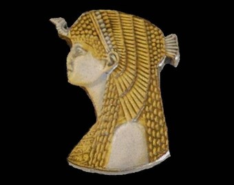 Coin Jewellery - Queen Cleopatra&#39;s Head Pharaoh Pyramids of Giza Egyptian Tomb Handmade Cut Coin Tie Tack/Lapel Badge Egyptian 5 Piastres