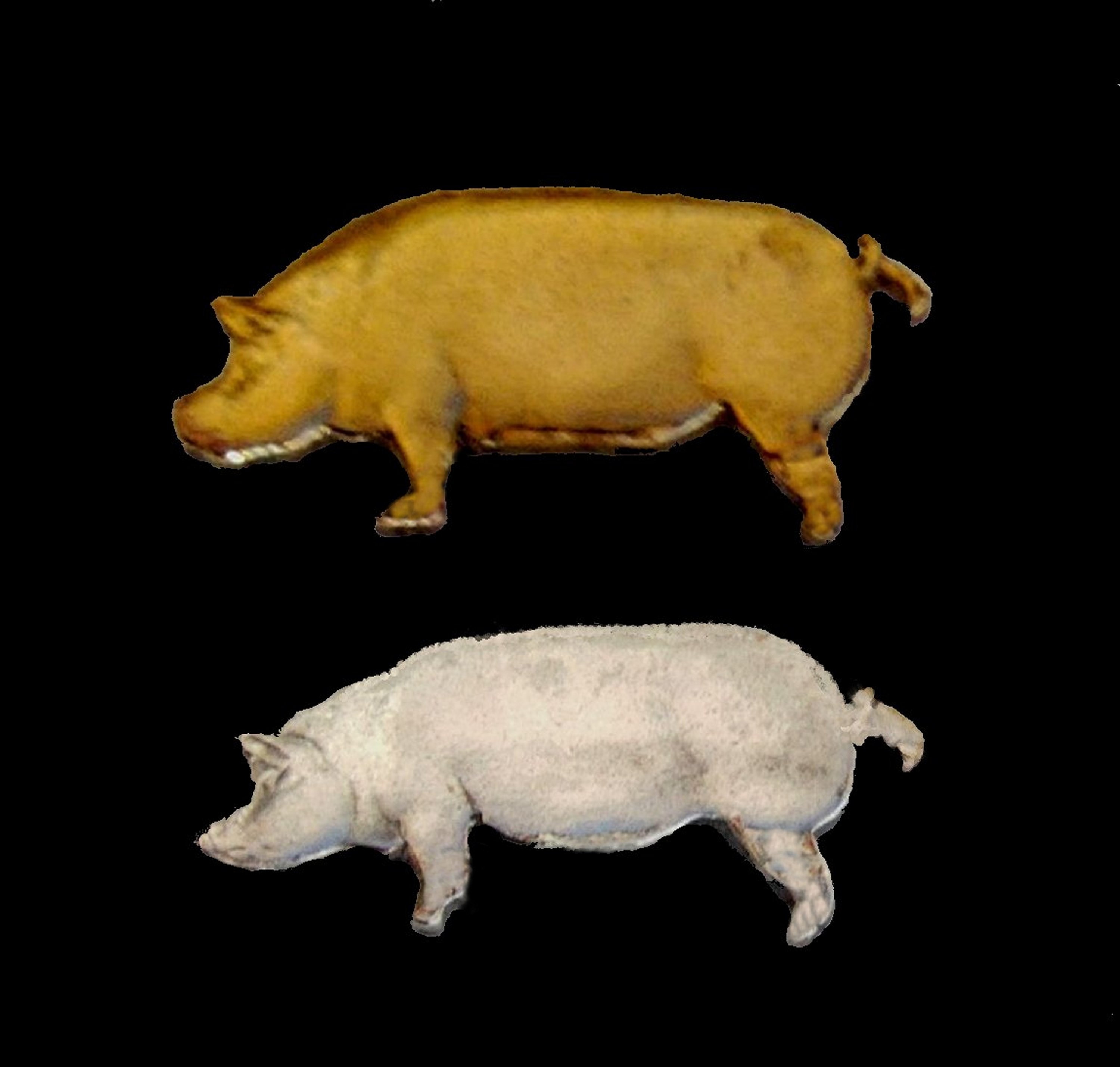 Pig Farm Animal Cut Coin Tie Tack/Pin Badge Irish Half Penny - Handmade Gold OR Silver Plated Leat Pingn
