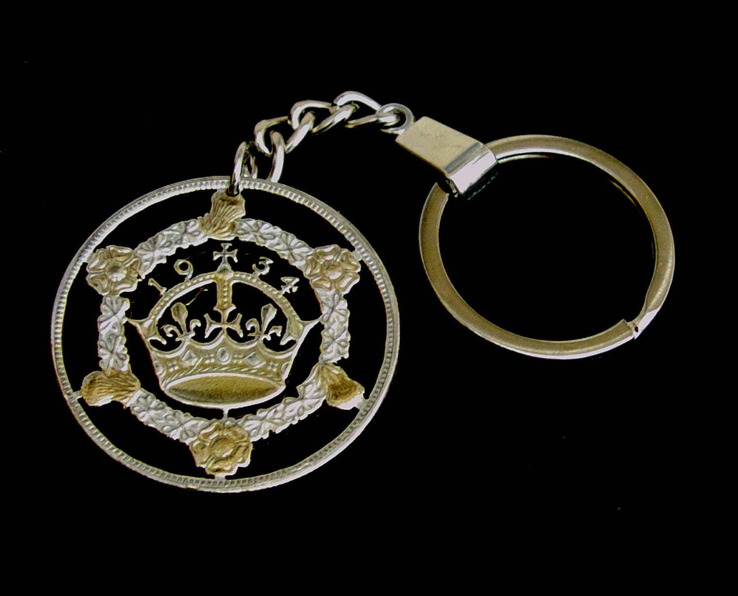 Cut Coin Key Chain English King V 1934 Crown Royal Etsy UK