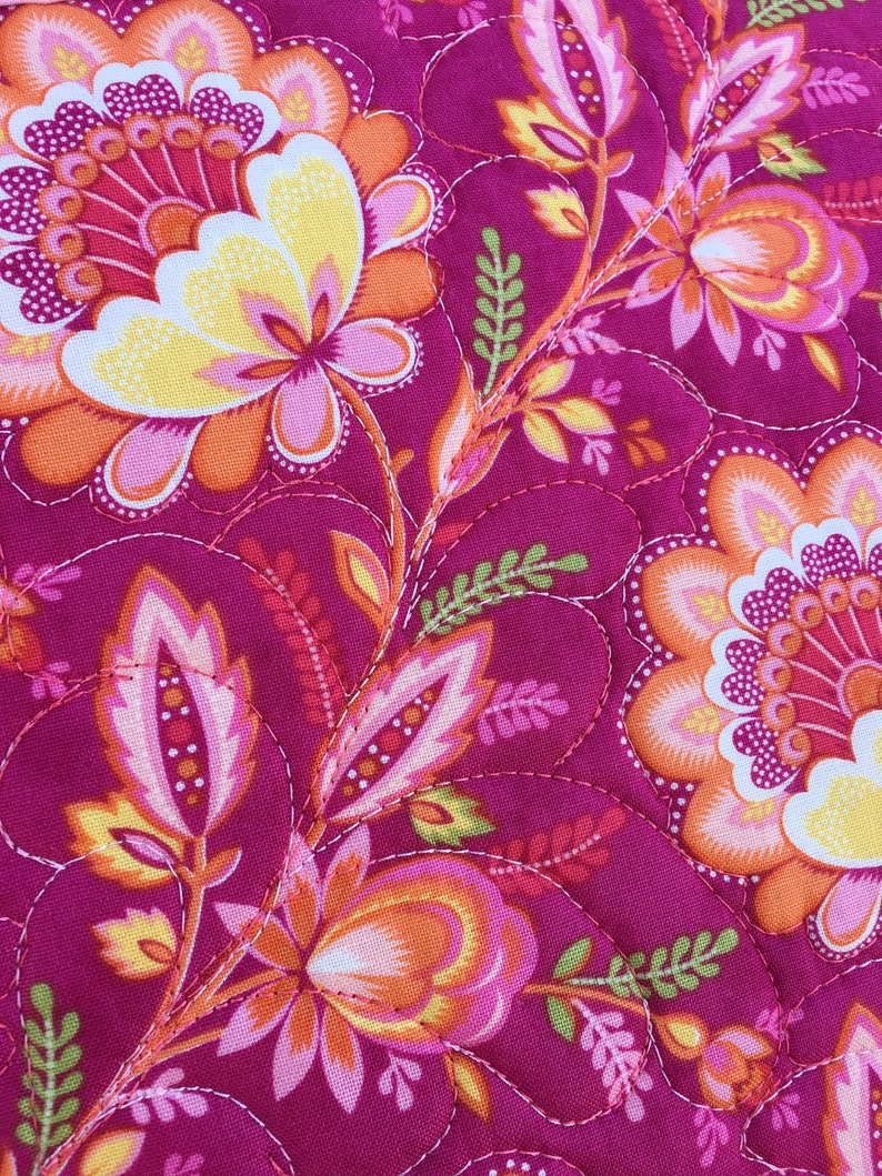 Pink Floral Toss Pillow Quilted Pillow Covers Pink White Etsy