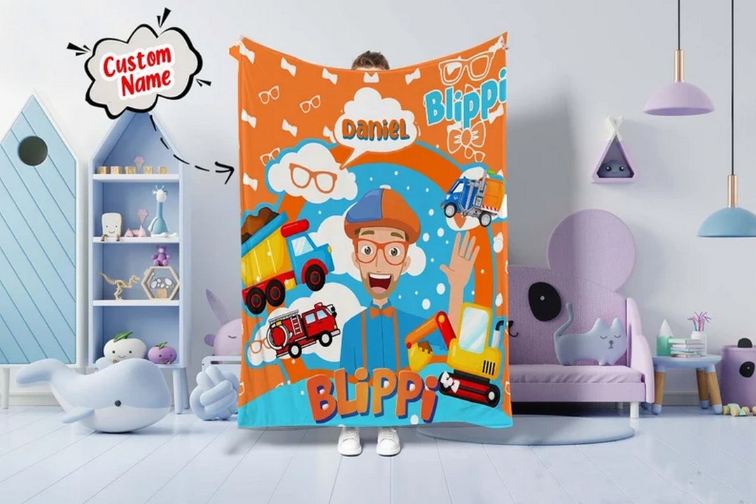 Custom Blippi Kids Blanket Blippi Baby Blanket Blippi Etsy