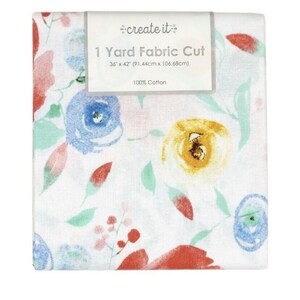 1 Yard Fabric Cut.  Yard Flowers Multicolored. 100% Cotton New
