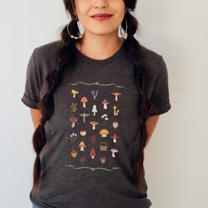 Fungi Folklore shirt, Mushroom Shirt, Woodland Gift, Nature Lover Apparel, Forager Clothing, Folk Art Tee, Cottagecore Gift