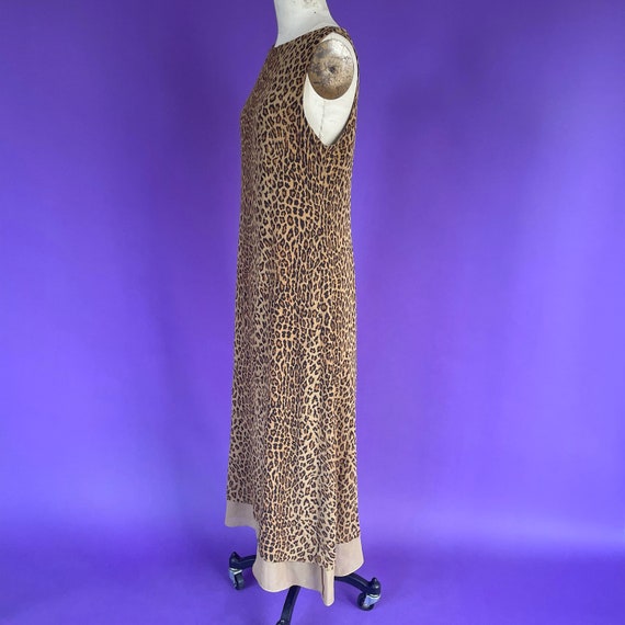 90s Sleeveless Leopard Print Maxi Dress - image 8