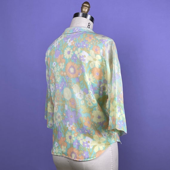 Vintage 60’s Psychedelic Pastel Floral Shirt. - image 6